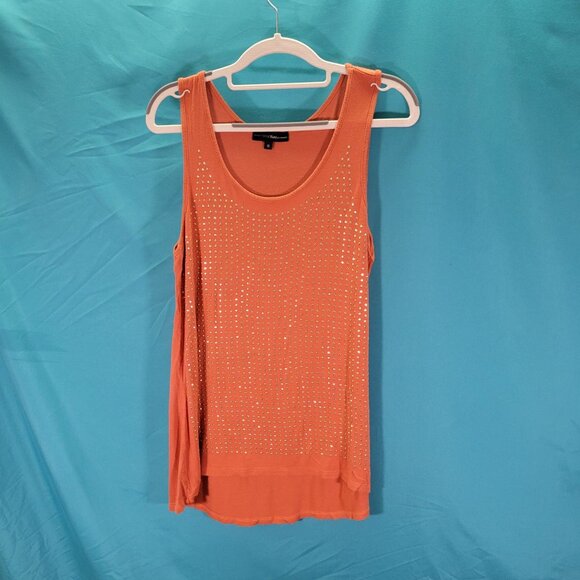 Yuni Los Angeles Orange Studded Tank Top S - Picture 1 of 8